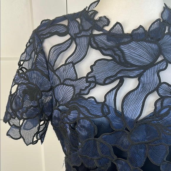 Elegant Navy Lace Dress - Picture 2 of 6